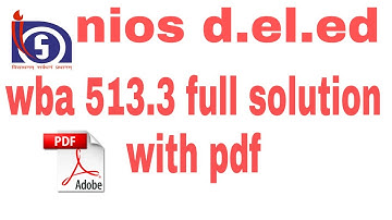 Nios D el ed wba 513.3 solved with pdf
