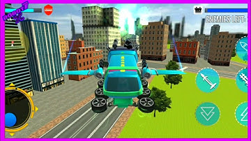 futuristic Flying Bus Robot Shooting Android Robot Game