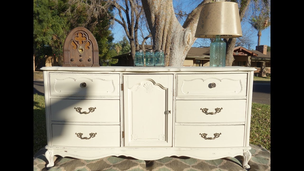 How To Redo Renovation Of A 9 Drawer White French Dresser Youtube