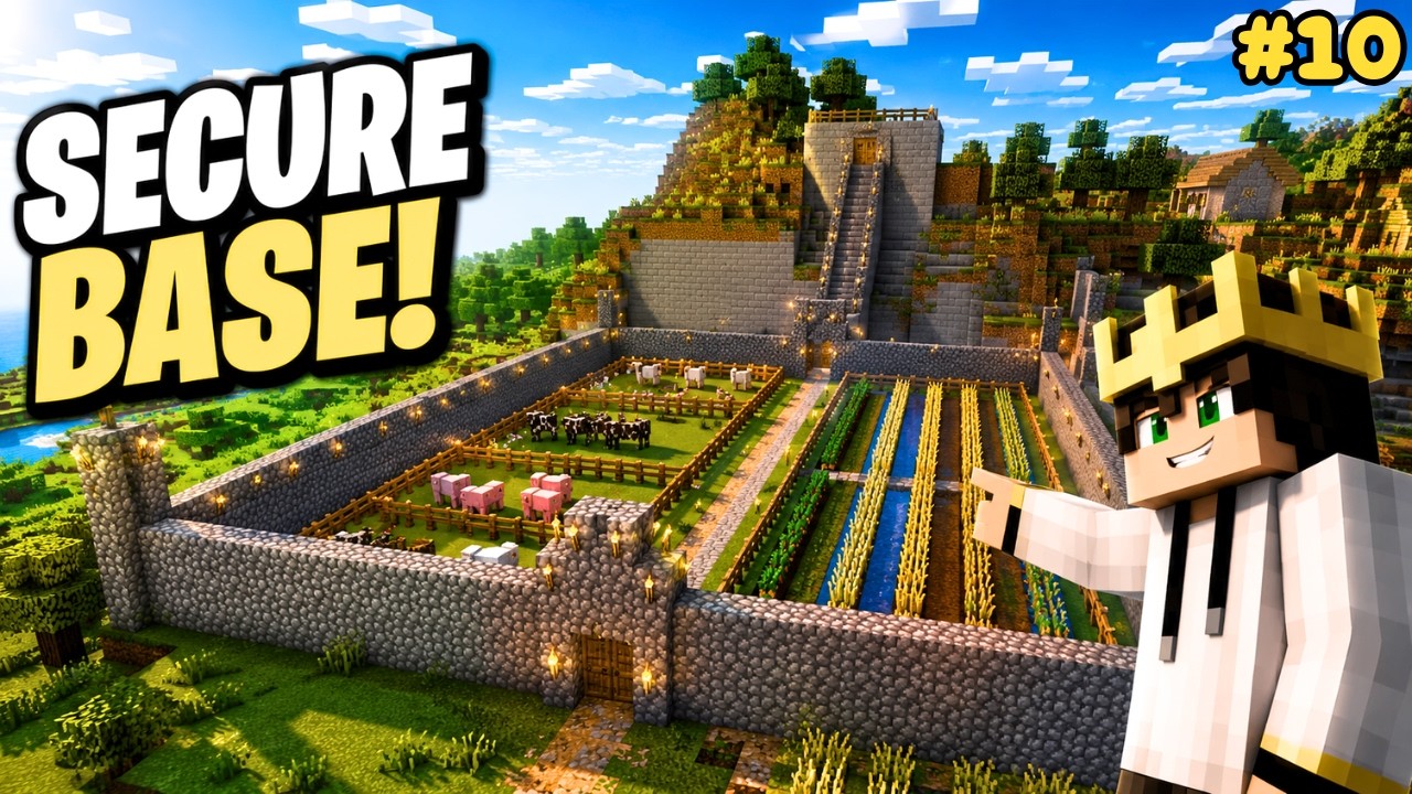 I BUILT THE MOST SECURE BASE IN MINECRAFT | MINECRAFT SURVIVAL #10 ...