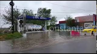 Inundații în Ovidiu, județul Constanța după o ploaie torențială