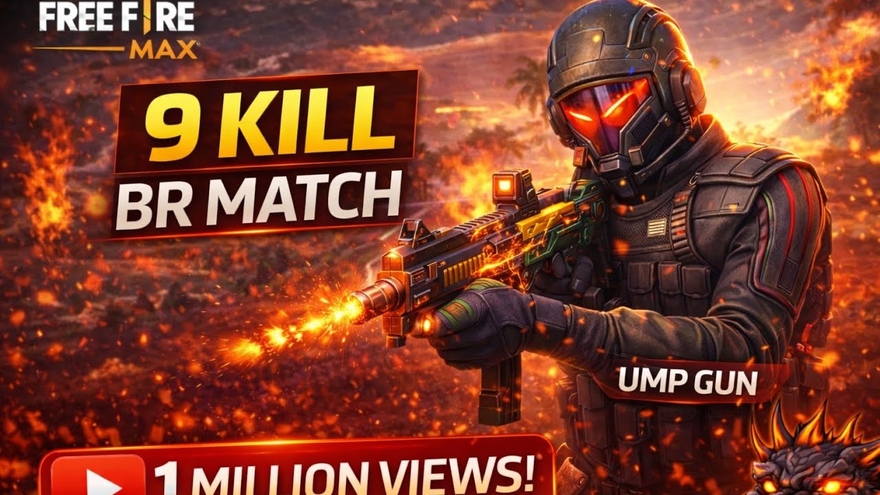 9 KILLS BOOYAH 😱🔥 | UMP GUN BR MATCH | Free Fire MAX
