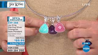 Jay King Sterling Silver Triangular Gem Pendant