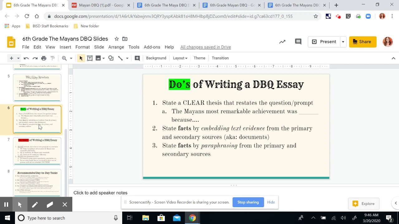 Boerne ISD 6th-8th Grade Social Studies DBQ Instructions
