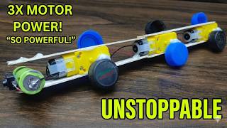 How to Make a Powerful 3-Motor Robot | DIY 6-Wheel Car Science Project