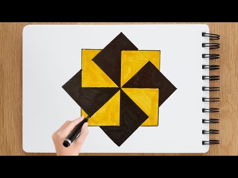 زخارف اسلامية هندسية سهلة رسم وحدة زخرفية لا نهائية زخرفة هندسية سهلة جدا