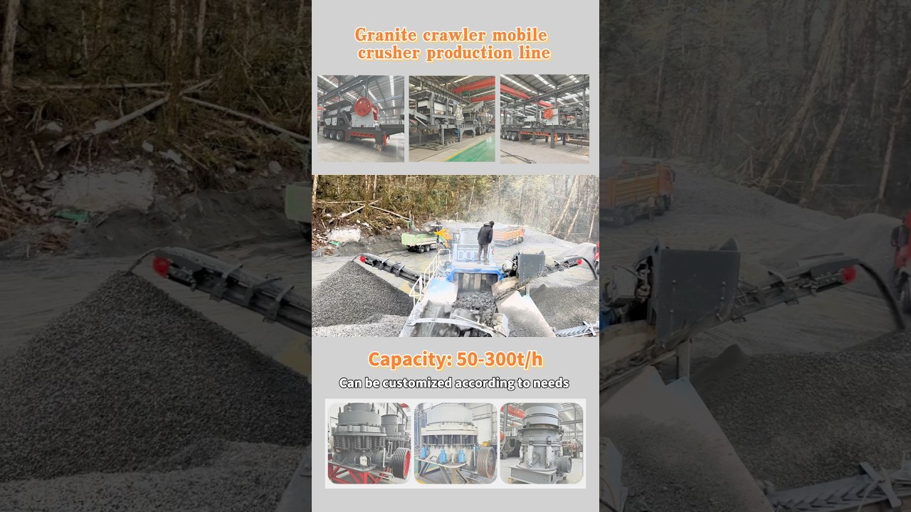 Granite crawler mobile crusher production line 