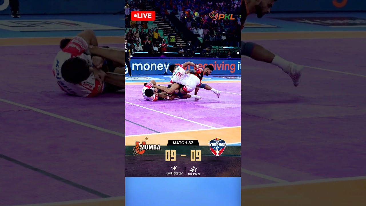 UP Yoddhas' super tackle vs U Mumba in Match 82 