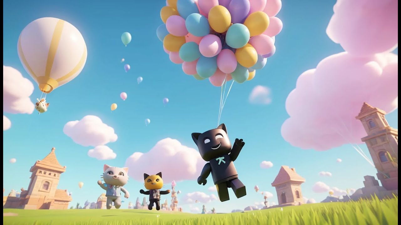 Roblox Tiny Kitten Opened a Tower of Balloons AV1 | Nursery Rhymes for Kids & Baby Songs