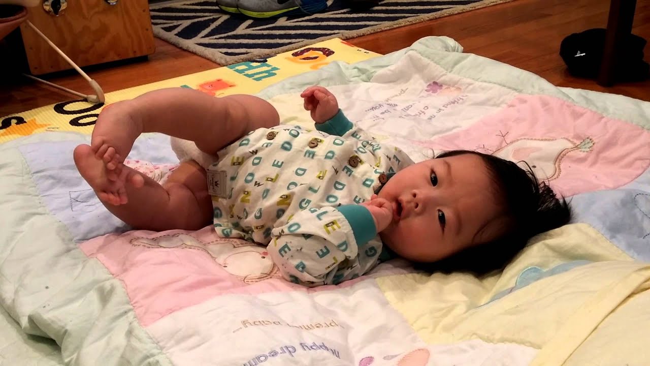 Baby flips over! YouTube
