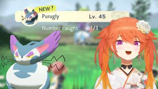 Hololive En Kiara Finally Catches Herself A Purugly Pokemon Legends Arceus