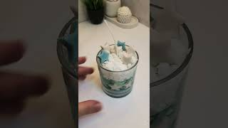 My designer candles🩵🤍⭐  #candle #candlemaking #soywaxcandle
