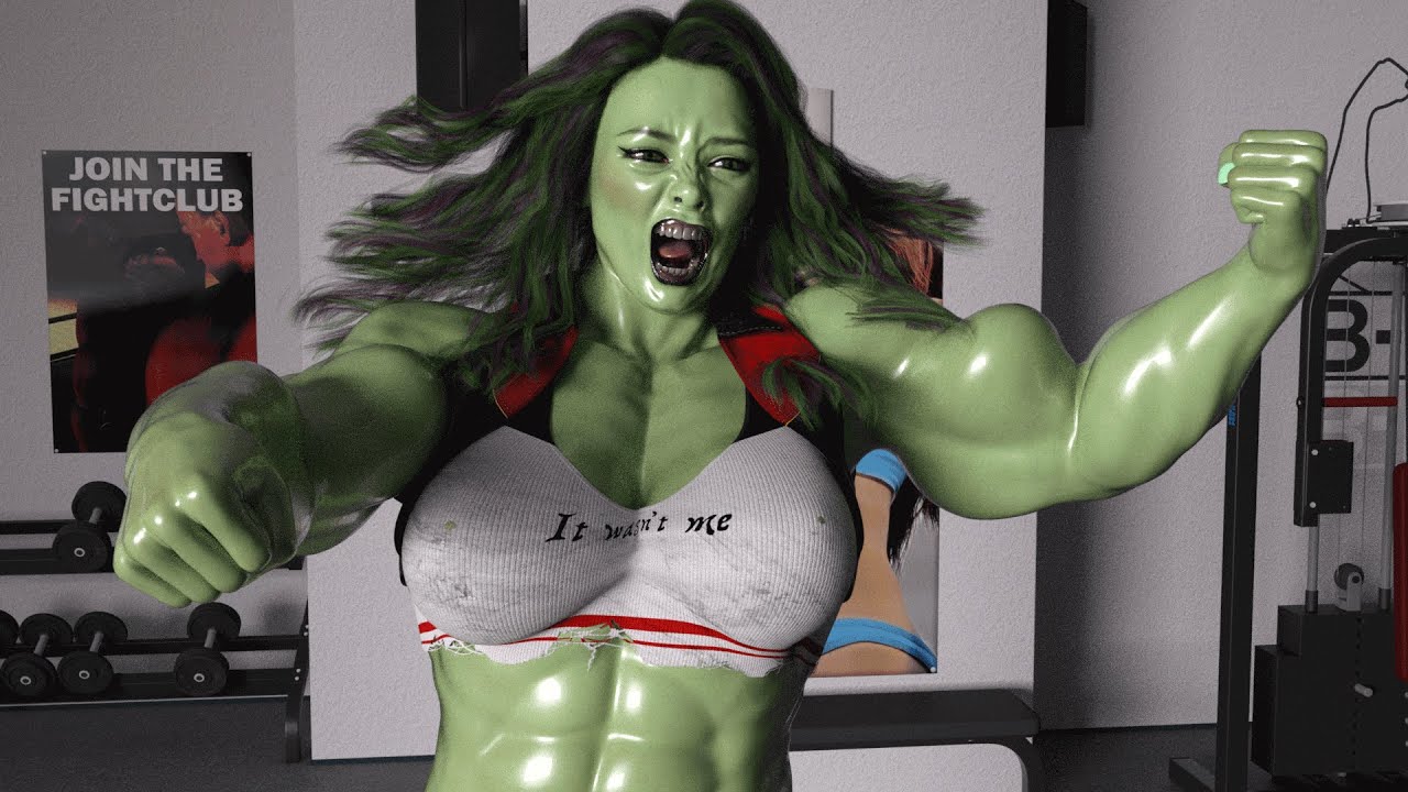 She Hulk Transformation Episode 4 (Muscle Growth Transformation in Gym) - Y...