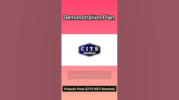 Java Operator Demonstration Plan ll CITS Guruji ll Prakash Patel CITS NSTI Mumbai