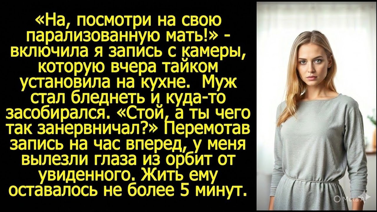 «На, посмотри на свою парализованную мать!» - включила я запись с камеры, которую вчера установила