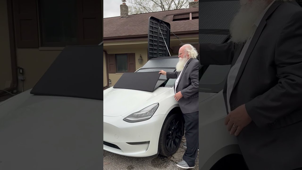 Charging My Tesla With Sunshine 1000 Watts Of Solar Power GoSun