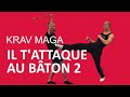 Sur une attaque au bâton (haut-bas 45°) | Krav Maga / Self Defense Reims | 06 32 94 70 38