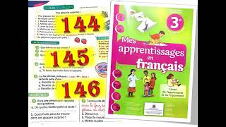Mes apprentissages en français 3 pages 144 et 145 et 146 des glaçons surprise فرنسية مستوى الثالث