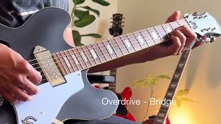 From tamed distortion to groovy cleans. Epiphone Casino Worn Ebony (guitar demo)