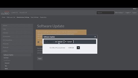 How to upgrade the CU360 manually via the web