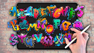 DRAW A GRAFFITI ALPHABET A to Z - Procreate drawing tutorial