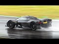 Aston Martin Valkyrie testing on wet track: 11,000 rpm Cosworth RA 6.5L V12 Engine Sound!
