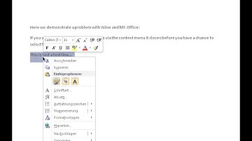 Wine and context menus in MS Office 2010