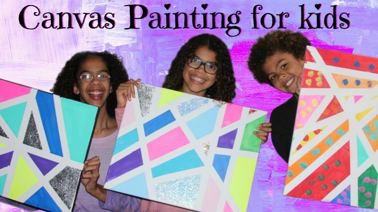 DIY CANVAS PAINTING FOR KIDS Quick and EASY canvas painting tutorial for  children 