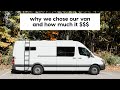 Why we chose the Mercedes 170EXT Sprinter and HOW MUCH IT COST // VAN LIFE