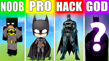NOOB VS PRO VS HACKER VS GOD BATMAN Minecraft Pixel Art