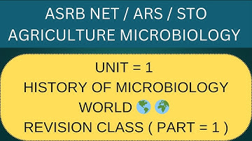 ASRB NET AGRICULTURE MICROBIOLOOGY UNIT 1 HISTORY OF MICROBIAL WORLD 🌎 REVISION CLASS PART 1 #asrb