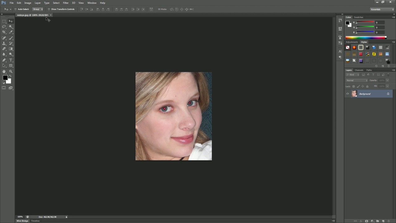 Learning Photoshop CS6 - 13 - Red Eye
