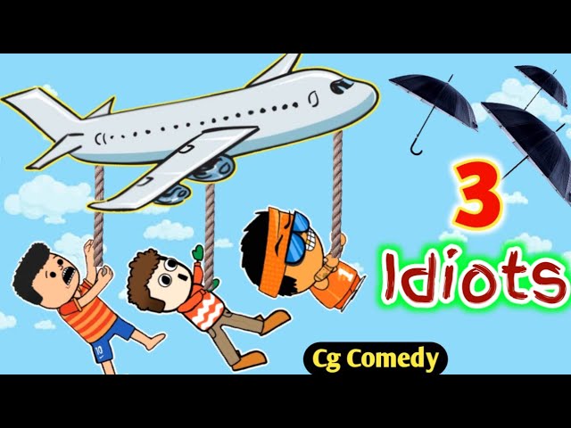 3 इडियट्स 🙊🙉🙈 Three Idiots CG Cartoon Comedy By KW Cartoons🔥Best CG Animation 😜 class=