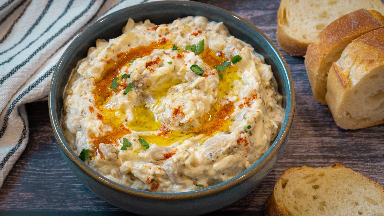 BABA GHANOUSH LEBANESE EGGPLANT DIP DIFFERENT WAY || BABA GHANOUSH ...