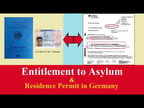 Entitlement to Asylum - Asylberechtigung § 25 ABS.1 S.1 Alt.1 AufenthG -Residence Permit in Germany