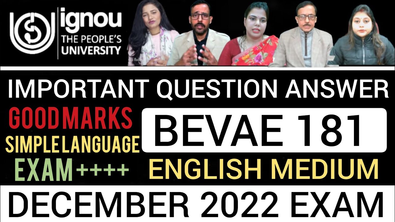 BEVAE 181 important questions in English DECEMBER 2022 EXAM | BEVAE 181 ...