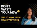How to Make Your MSW Course Effective | Smart Tips for Social Work Students. MSW
