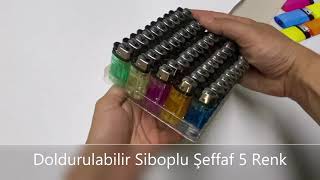 Toscow Taşlı Siboplu Şeffaf Çakmak 50 Adetli