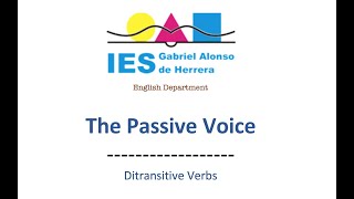 Passive 2:  Ditransitive verbs