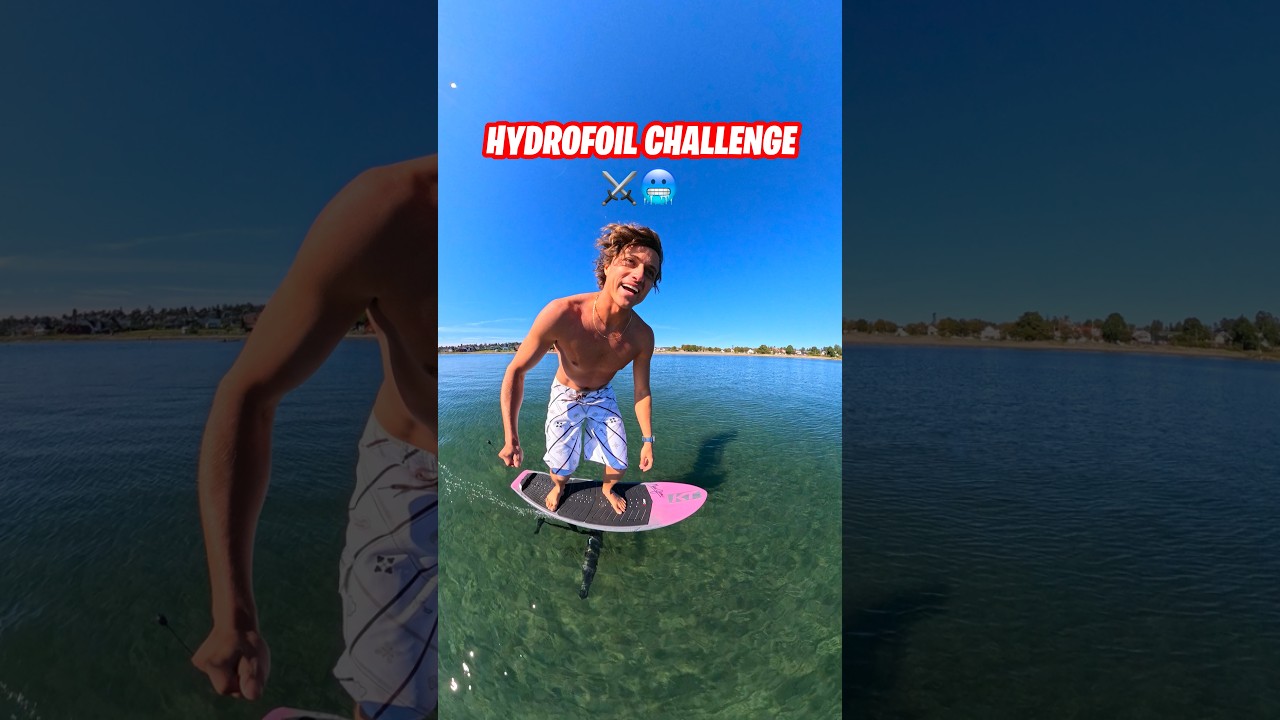 Can I pump my hydrofoil foil for 1 mile straight? (Freezing water) 🥶 #foiling