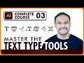 Adobe Illustrator Tutorial CC 2020 Text Type Tools - Panel &amp; Text Wrap for Beginners in Hindi