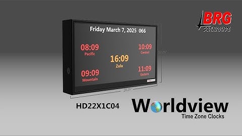 HD22X1C04 Worldview Time Zone Clock by BRG Precision Products