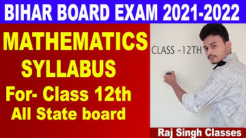 Bihar board class 12th math  syllabus 2020-2021 | Class 12 Math Syllabus | Bihar board exam