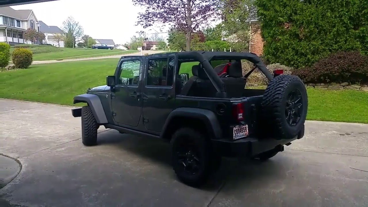 Jeep Wrangler 2016 Unlimited Hard Top Removal and Pulley System - YouTube