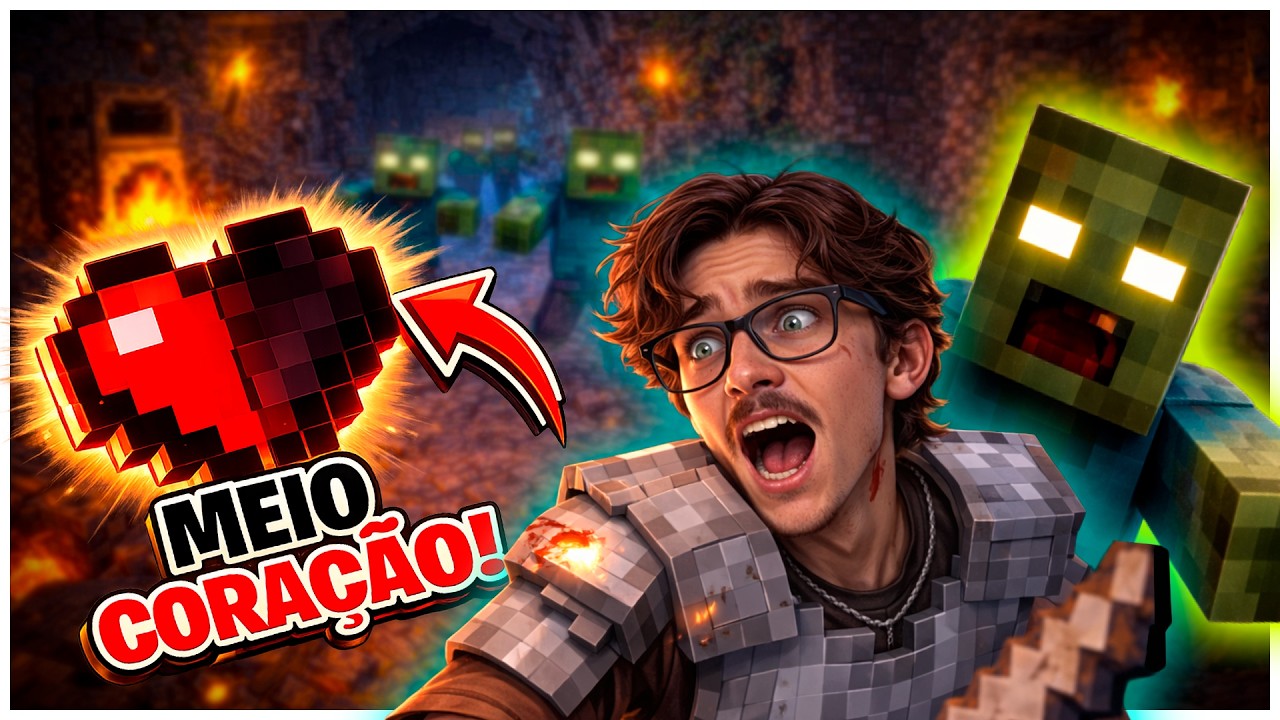 Fiquei com MEIO CORAÇÃO… e quase PERDI TUDO no Minecraft | EP.3 - YouTube