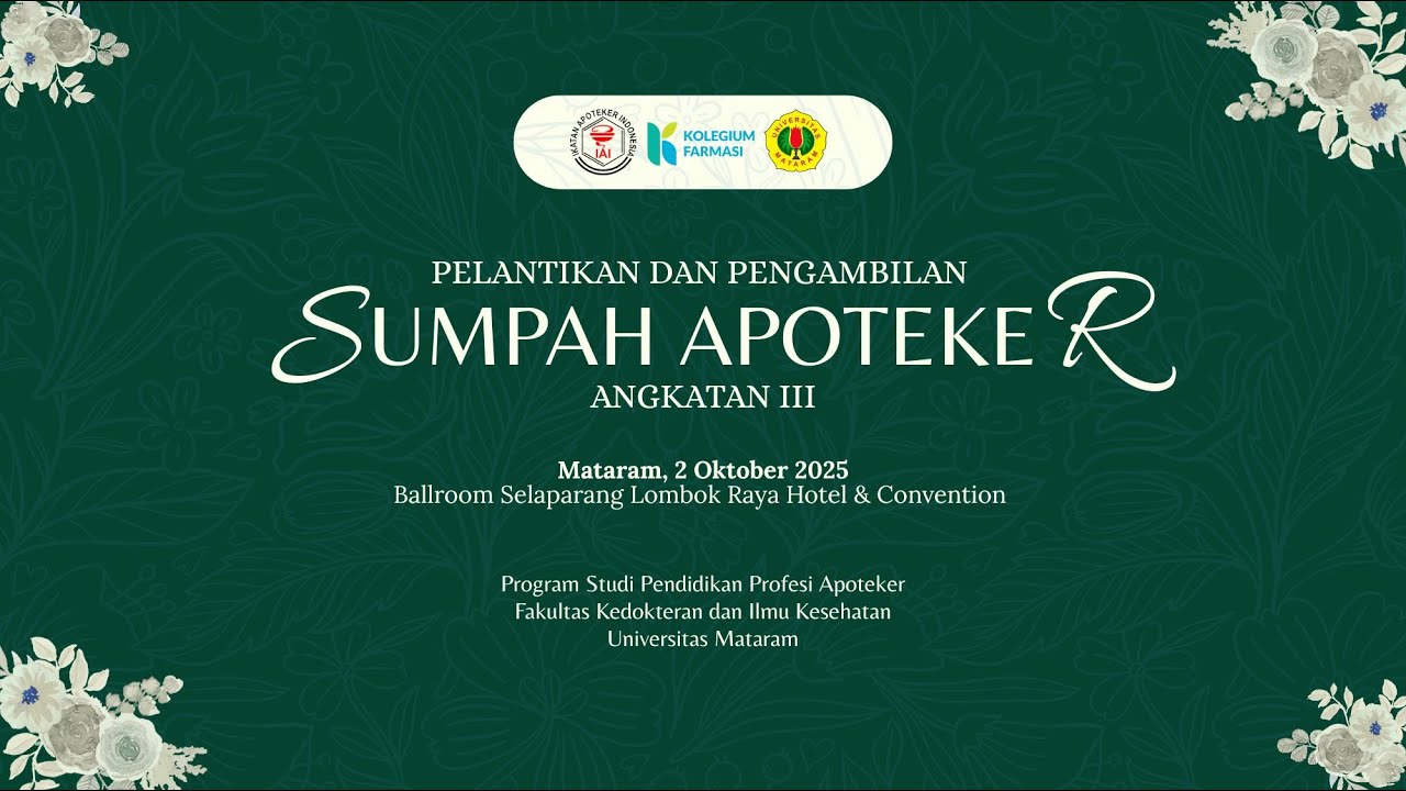 Pelantikan & Pengambilan Sumpah Apoteker Fakultas Kedokteran & Ilmu Kesehatan Oktober