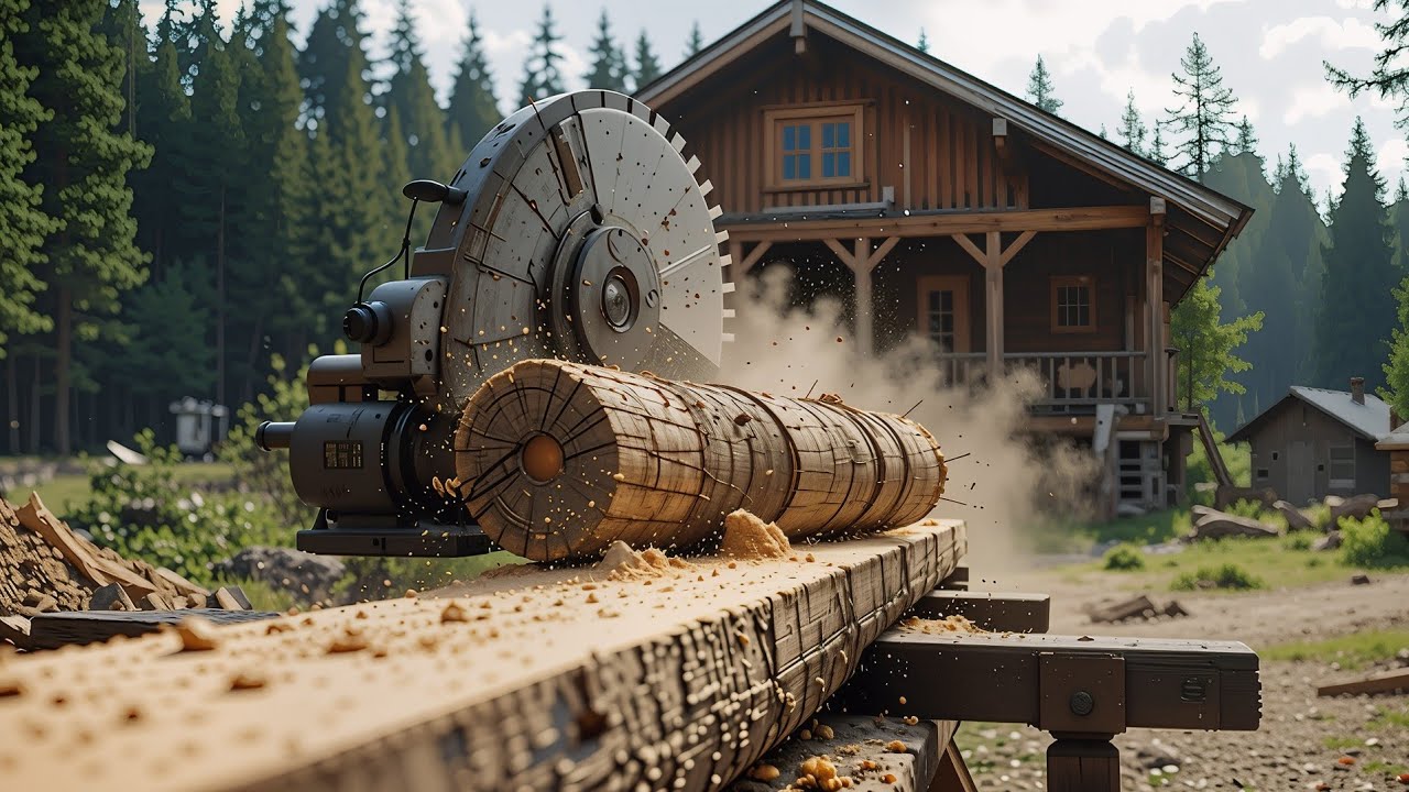 Timber Cutting Process | Sawmill Log Cutting & Lumber Making