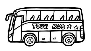 how draw tour bus step step tutorial