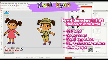Kyan G3 with 4 outfit a character for cartoon animator 5
