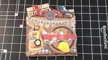 Criss-cross easel card (Handyman theme)